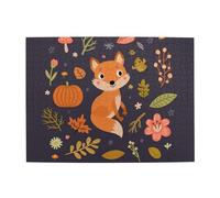 Autumn Cute Fox Adults 500 Pieces Puzzles-Jigsaw Wooden Puzzle for Adults Elderly