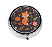 Autumn Cute FoxMeta Pill Box 3 Compartment Medicine Case,Portable Organizer