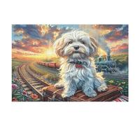 Autumn Cute Golden Retriever 1000 Pc Classic Jigsaw Puzzle Puzzle for Adults Hard Challenging Hobby Home Decor Poster Eco Friendly Material 1000 PCS/75x50cm