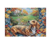Autumn Cute Golden Retriever 300 Piece Complete Premium Jigsaw Puzzle Collectors Mind Relaxation Educational Decorative Puzzle Gifts for Adults Premium Cardboard 300 PCS/40x28cm