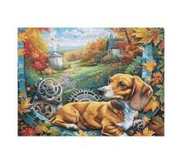Autumn Cute Golden Retriever 500 Piece Jigsaw Puzzle for All Ages Idea Spooky Fun High Resolution Print Home Decor Stress Relief 500 PCS
