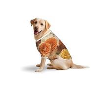 Autumn Dahlia & Pinecone Print Print Breathable Dog Tshirt for Medium Large Breed