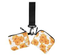 Autumn Daisy Gradient Marigold Dual Coin Purse Credit Card Holder Wallet Compact Size Credit Card Wallet Case with Zipper Coin Pocket for Daily Use 2 Packs