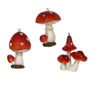 Autumn Decoration, Christmas Decorations, 1 Fun Mushroom Bauble, Autumn Decoration, Novelty Red & White Toadstool Bauble, Hanging Mushroom Bauble, Xmas Woodland Decoration (Design 1 (Left in Photo))