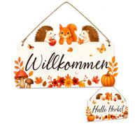Autumn Decoration for Hanging, Hello Autumn Wooden Decorative Hanger