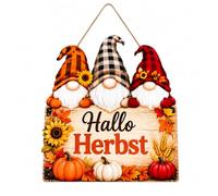 Autumn Decoration for Hanging, Hello Autumn Wooden Decorative Hanger