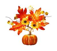 Autumn Decoration Pumpkin Tree Lights with LED,35cm Fall Decor Light Up Pumpkin,Halloween Thanksgiving Artificial Light Tree for Wedding Dining Room Party