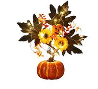 Autumn Decoration Pumpkin Tree Lights with LED,35cm Fall Decor Light Up Pumpkin,Halloween Thanksgiving Artificial Light Tree for Wedding Dining Room Party