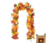 Autumn Decorations,Artificial Autumn Fall Maple Leaf Garland Room Decor Fake Plants Artificial Plants Wall Decor Autumn Leaves Fireplace Decorations for Fireplace Vines Home Decor Halloween Decoration