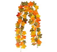 Autumn Decorations, Artificial Maple Leaf Garland for Home Decor, 175cm Fall Decor for Wedding Thanksgiving Party, Fireplace Wall Decoration and Autumn Decorations in The Open