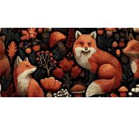 Autumn Decorations fox Diamond Painting, cartoon Diamond Art Kits Adults, Gem Crystal Art Adult Crafts, DIY Full Drill Diamond Painting For Halloween Decorations, Apply Home Wall Decor 100x200cm g-293