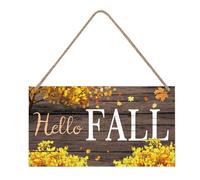 Autumn Decorations Hello Fall Wood Signs - 1Pcs x Hello Fall Autumn Gifts Personalised Wooden Signs & Plaques Farmhouse Wall Door Garden Signs with Maple Leaf for Thanksgiving Fall Autumn Home Decor