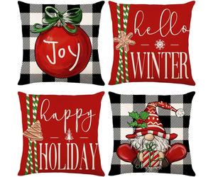 Autumn Decorations Pumpkin Pillow Covers Set of 4 Fall Decor Grateful Throw
