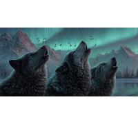 Autumn Decorations Wolf Diamond Painting, Music Diamond Art Kits Adults, Gem Crystal Art Adult Crafts, DIY Full Drill Diamond Painting for Halloween Decorations, Apply Home Wall Decor 40x80cm g-502