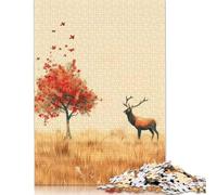 Autumn Deer And Tree 1000 Pieces Puzzles for Teenagers Gifts Paper Puzzle Jigsaws for Adults Home Educational Games DIY Toys 1000pcs (75x50cm)