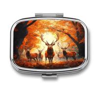 Autumn Deer Hunting Small Pill Organizer with 2 Compartments