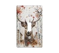 Autumn Deer Light Switch Cover Plates/Outlet Covers, Fall Cabin in the Woods for Wall Accents, Thermoplastic Wall Plates, Standard Size Single Toggle