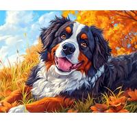 Autumn Diamond Art Kits Adults, 5D Diamond Painting Dog, DIY Full Drill Crystal Gem Art Rhinestone Embroidery Pictures Crafts Painting for Relaxation Home Wall Decor, Gifts for Women 35x50cm, Model601