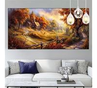 Autumn Diamond Art Painting Kit Farm Diamond Painting by Numbers Kits for Adults DIY Crystal Art Rhinestone Picture Embroidery Cross Stitch Canvas Craft kits,Home Wall Decoration Gifts 30x60cm YC-482