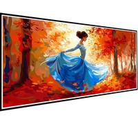 Autumn Diamond Art Painting Woman Large Diamond Painting Kits for Adults 90x210cm, DIY Full Dril Gem Art Rhinestone Embroidery Pictures Arts and Crafts for Adults Beginners for Home Wall Decor 65-fS