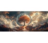 Autumn Diamond Painting Kits for Adults, Pattern Sky Diamond Art 5D DIY Full Round Drill Gem Crystal Art Kits Crafts for Adults for Home Room Decor, Bedroom Decor, Gifts for Women 100*300CM -yym26031I