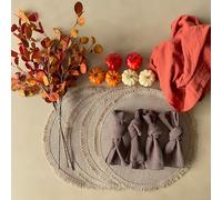 Autumn Dining Table Set, Table Decor Bundle with Placemats, Napkins, Pumpkins, Table Runner and Beautiful Flowers - Set for 4 | Perfect Autumn Gift Ideas | Dining decoration ideas | House Gift Ideas
