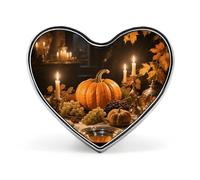 Autumn Dinner Table Lapel Pin Heart Metal Brooch Pin with Secure Pinback Fashion Button Badge for Clothing, Hats, Bags Decoration