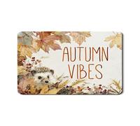 Autumn Dish Drying Mats For Kitchen Counter, Cute Hedgehog Absorbent Rubber Dish Drainer Rack Mat, Fall Floral Drying Pad For Kitchen Counter Coffee Bar Protector 12x20 Inch