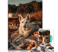 Autumn Dog 1000 Piece Jigsaw Puzzle for Adults Teens,Learning Educational Toys Family Games Birthday Present,Gifts 38x26cm