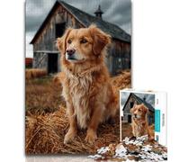 Autumn Dog 1000 Piece Jigsaw Puzzles for Adults,Challenging Family Activity Games DIY Toy for Home Wall Decor Gifts (38x26cm)