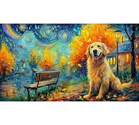 Autumn-Dog-by-Rainbow Puzzle for Adults 1000 Piece Impossible Hard Difficult Challenging Educational Game Decompression Fun Present & Activity for Home 38x52/1000pcs