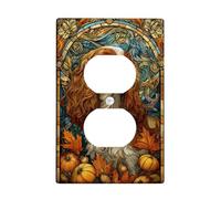 Autumn Dog Light Switch Cover Plates/Outlet Covers, Brown Cavalier King Charles for Home Decor, Thermoplastic Wall Plates, Standard Size Single Duplex Outlet