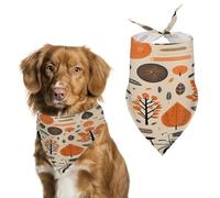 Autumn Doodles Pet Scarf Adjustable Pet Accessories Triangular Scarf Washable Floral Print Puppy Bib Bandana Stylish Comfortable Cat Scarves for Holiday Scarfs
