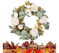 Autumn Door, 45 cm Festive Garland Decoration, 45 cm Artificial Decoration with Maple Leaves, Pumpkin and Flowers, for Thanksgiving Farmhouse, Living Room, Front Door, Kitchen, Halloween, Thanksgiving