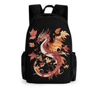 Autumn Dragon Trendy Printed Travel Backpack with Pocket Funny 16 Inch Shoulder Daypack for Work Hiking Camping