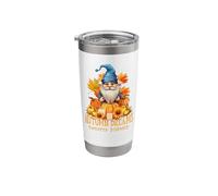 Autumn Dreams Sweater Schemes Gnome Pumpkin Candle Fun Stainless Steel Insulated Tumbler