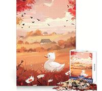 Autumn Duck Landscape 1000-piece Puzzle for Teenagers Thinking Skill Calm Distraction Smooth Cut Great Gift (38x52cm)