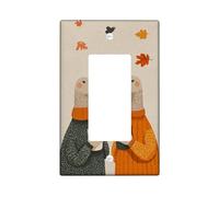 Autumn Ducks Light Switch Cover Plates/Outlet Covers, Cozy Orange and Green Geese for Fall Decor, Thermoplastic Wall Plates, Standard Size Single Rocker