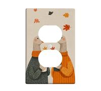 Autumn Ducks Light Switch Cover Plates/Outlet Covers, Cozy Orange and Green Geese for Fall Decor, Thermoplastic Wall Plates, Standard Size Single Duplex Outlet