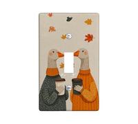 Autumn Ducks Light Switch Cover Plates/Outlet Covers, Cozy Orange and Green Geese for Fall Decor, Thermoplastic Wall Plates, Standard Size Single Toggle