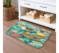 Autumn Ducks Quick Dry Bath Mat, Colorful Waterfowl and Pumpkins Absorbent Non Slip Shower Mat, Seasonal Flannel Washable Bath Rugs for Bathroom Decor 16x24 Inch