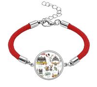 Autumn Eiffel Paris France Graffiti Lucky Red String Bracelet Rope Bracelet Handmade