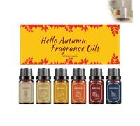 Autumn Essential Oils Set, Pumpkin Season Essentials, Diffuser Oil, Fragrance Oil for Home, Candle, Soap Making, Dryer Ball, Pumpkin Pie, Musk Vanilla, Spice Harvest, Autumn Wildness, 6x10ML