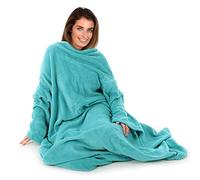 Autumn Faith Snuggle Blanket With Sleeves Wrap Around - Blue (No Pattern)