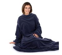 Autumn Faith Snuggle Blanket With Sleeves Wrap Around - Dark Navy (No Pattern)