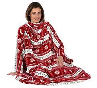 Autumn Faith Snuggle Blanket With Sleeves Wrap Around - Red