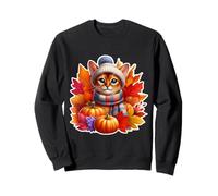 Autumn Fall Abyssinian Cat Owner Thanksgiving Mom Dad Cozy Sweatshirt