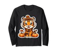 Autumn Fall Baby Tiger Lover Thanksgiving Kids Pumpkin Cute Long Sleeve T-Shirt