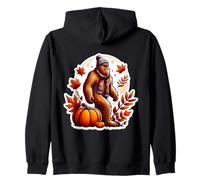 Autumn Fall Big-Foot Sasquatch Big Foot Lover Thanksgiving Zip Hoodie