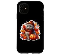 Autumn Fall British Shorthair Cat Owner Thanksgiving Mom Dad Case for iPhone 11